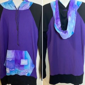 Custom Patchwork Purple Raglan Hoodie